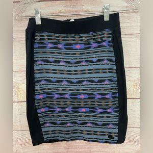 NWT Obey Propaganda Womens Pencil Skirt Provincial Blue/Black  Small Pull On